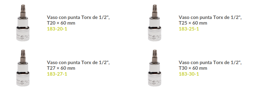 Juego de Vasos con Punta Torx de 1/2" 9 piezas - IRIMO