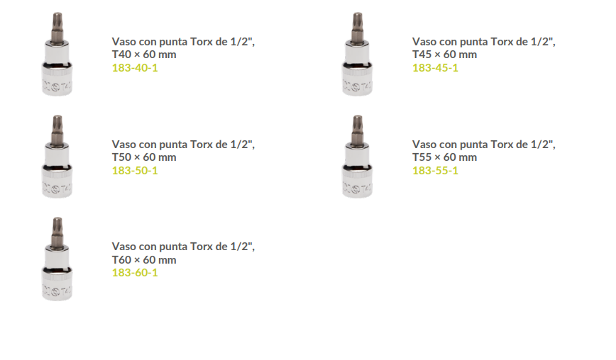 Juego de Vasos con Punta Torx de 1/2" 9 piezas - IRIMO