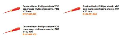 Juego de Destornilladores Aislados con Mango Multicomponente y Comprobador de Tension 150V - 250V / 7 Piezas - BAHCO