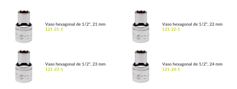 Juego de Vasos Hexagonales de 1/2" de 23 Piezas - IRIMO