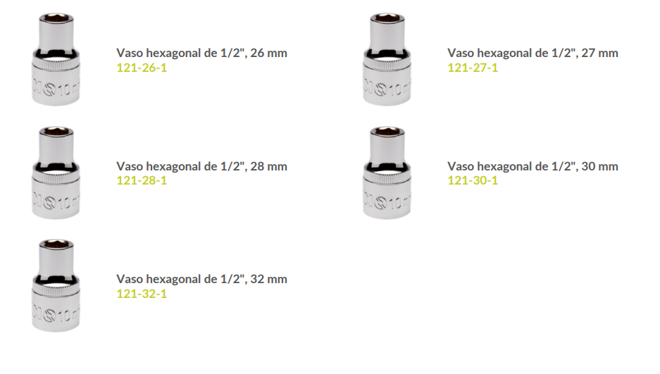 Juego de Vasos Hexagonales de 1/2" de 23 Piezas - IRIMO