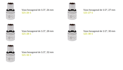 Juego de Vasos Hexagonales de 1/2" de 23 Piezas - IRIMO