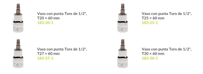 Juego de Vasos con Punta Torx de 1/2" 9 piezas - IRIMO