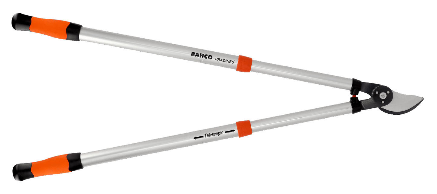 Tijeras de podar de dos manos de corte deslizante telescópicas, para expertos, de 40 mm y con mango bi-componente