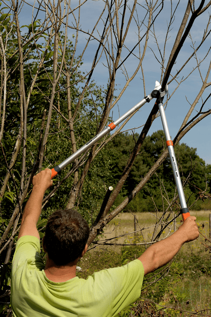 Tijeras de podar de dos manos de corte deslizante telescópicas, para expertos, de 40 mm y con mango bi-componente